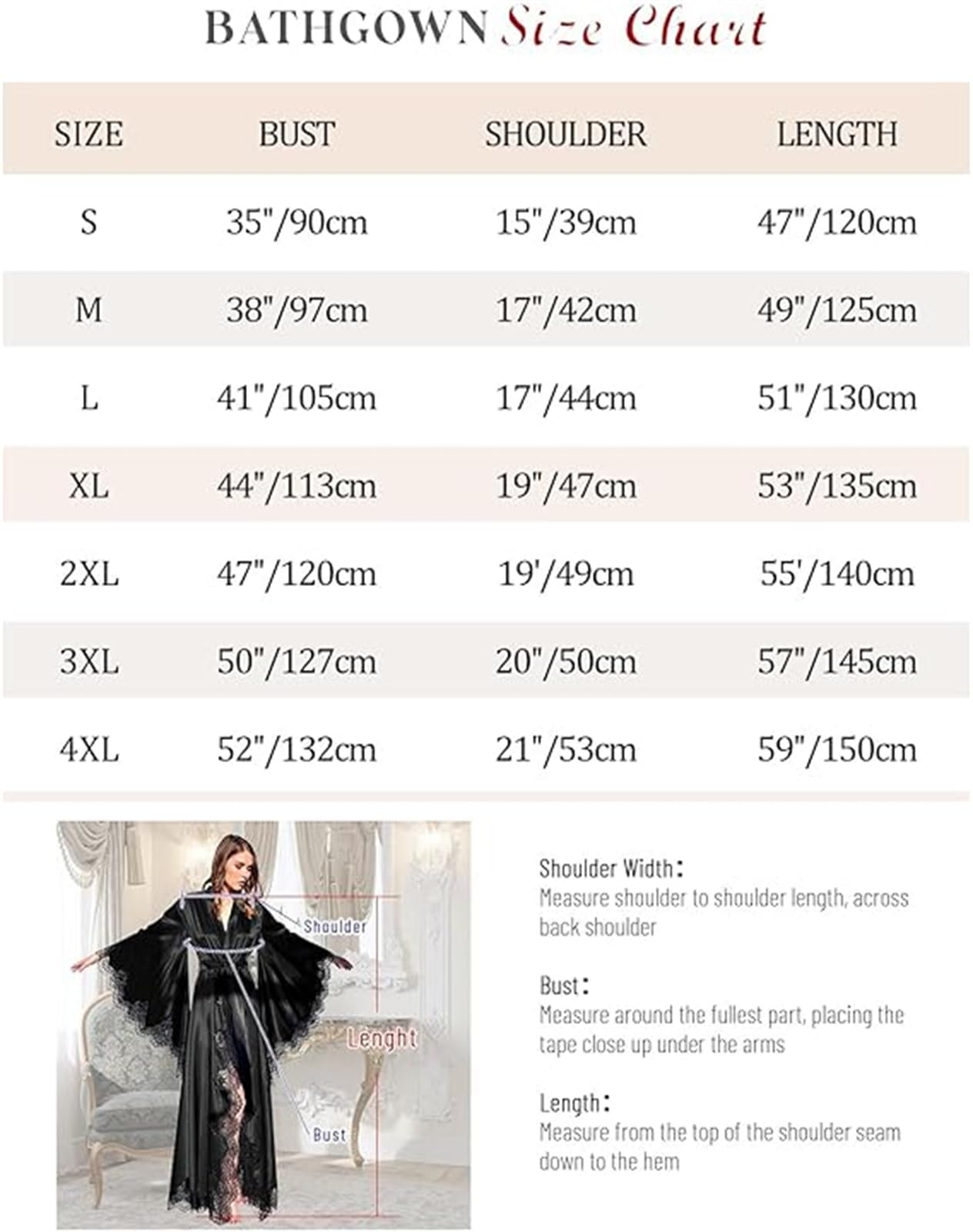 Luxious Robe kimono en satin avec bordure en dentelle pour femme - Pyjama doux et soyeux pour mariage, fête de mariée, manches longues