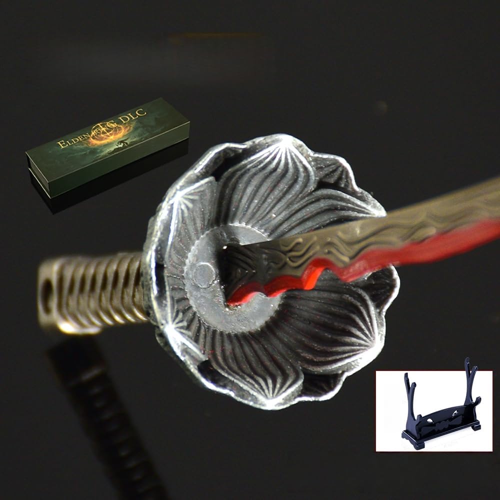 Superbuybox Game Elden Ring DLC Nightreign Eleonora's Poleblade Twinblade Sword Katana Giftbox Martial Arts Game Collection Gift Desk Decor w/Display Stand