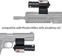 Vista 4 de Beileshi Mini miras láser de punto rojo táctico con montaje en riel Picatinny para pistola pistola rifle menos de 5 mW salida