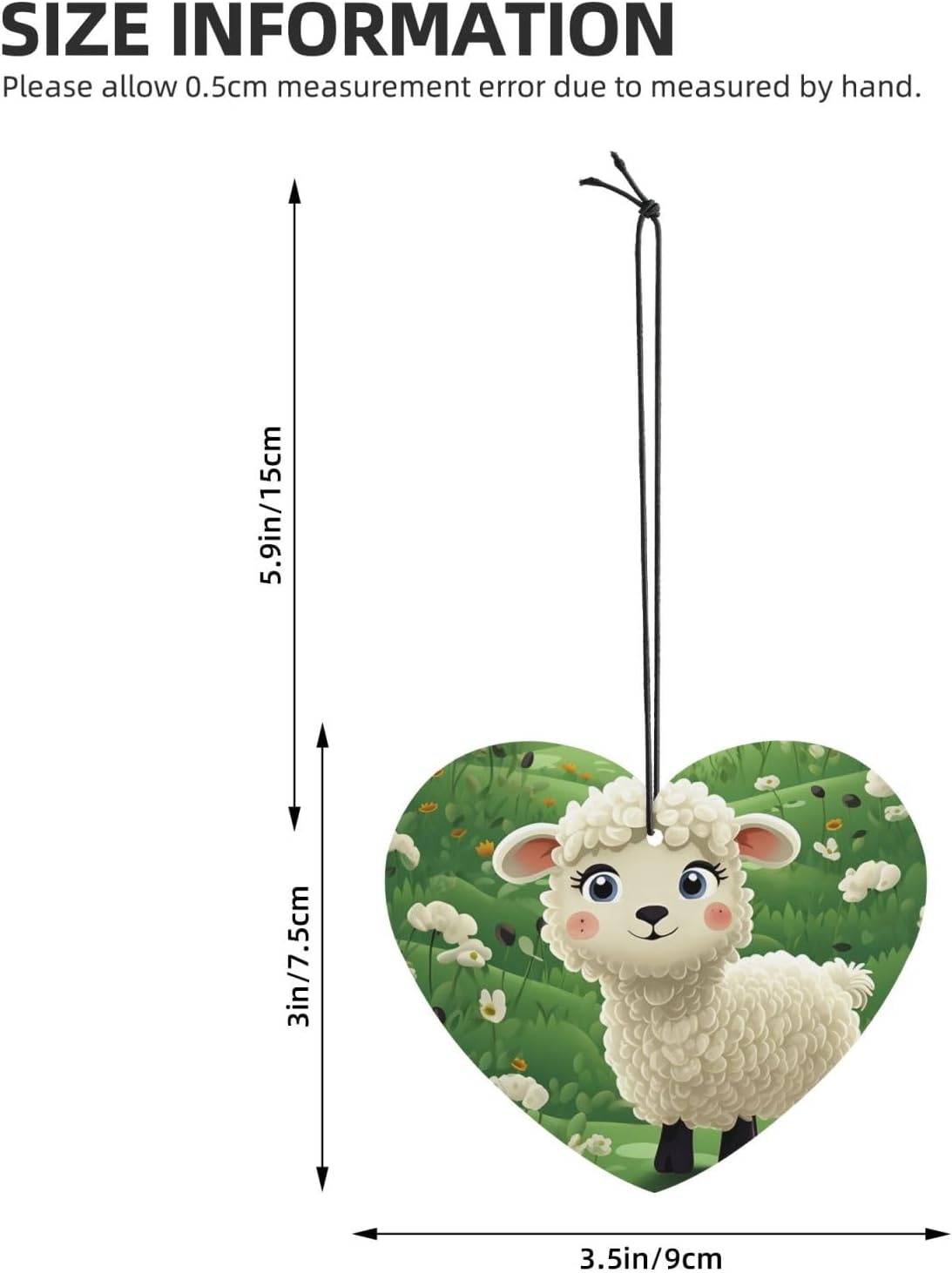 Cute Cartoon Sheep Car Air Fresheners Cards Set of 4 Pieces, Long-Lasting Auto Aromatherapy Tablets Gifts Car Rearview Mirror Pendant Hanging Scented Cards for Wardrobe Bathroom image 4