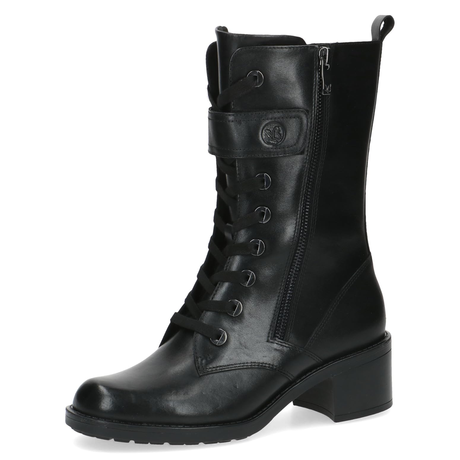 CAPRICE Women's ankle boots with heel Memotion in leather block heel Width G, Black (Black Nappa), 5 UK