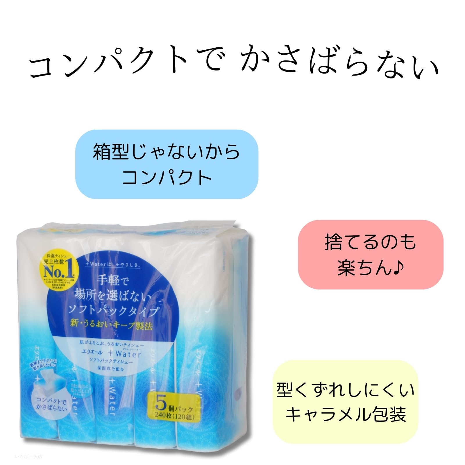 Amazon.co.jp: エリエール プラスウォーター ソフトパック ティッシュ 