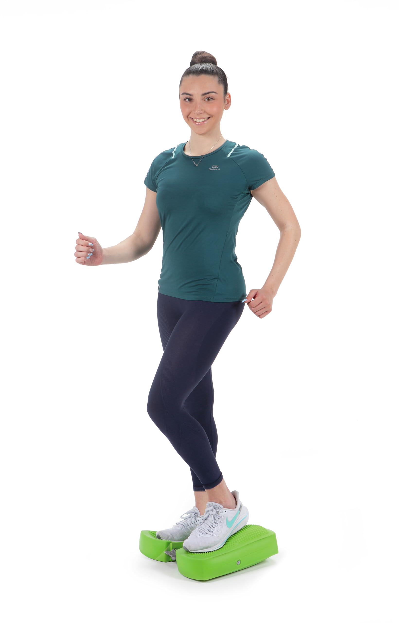 Gymnic Movin’ Step gonfiabile verde lime per allenamento cardiovascolare e propriocettivo, ideale per esercizi di equilibrio, coordinazione e riabilitazione