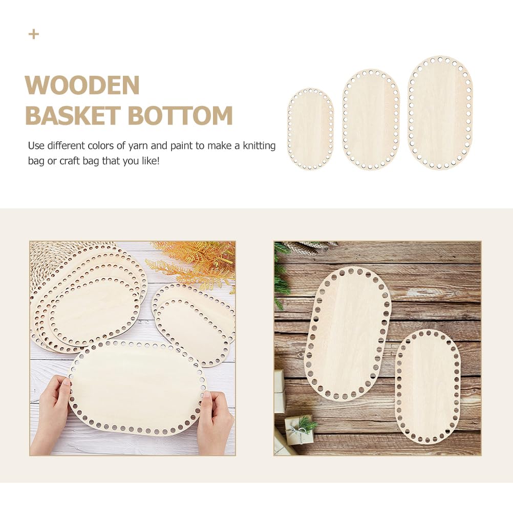 EXCEART Wooden Bag Base 4pcs Strips Wooden Crochet Honduras