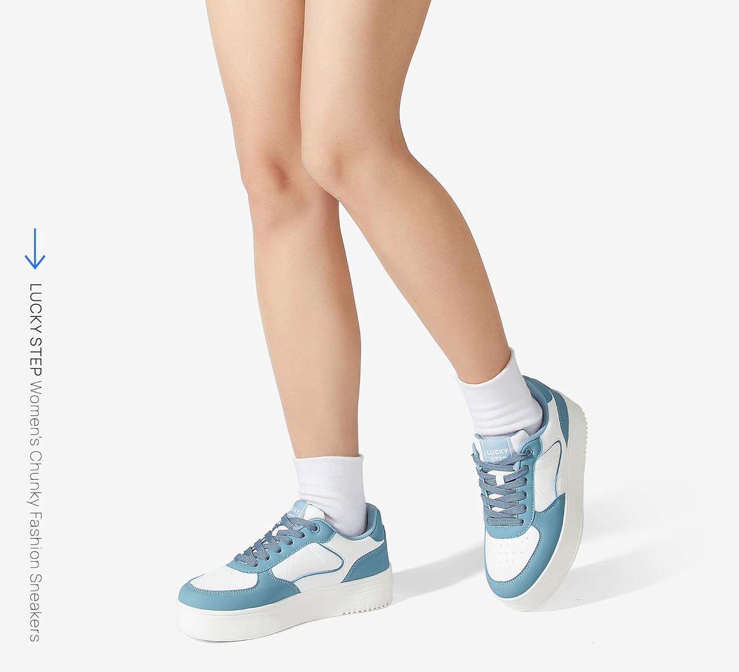 LUCKY STEP Women's Chunky Fashion Sneakers Platform Casual Non Slip Walking Shoes Low Top Comfortable Classic Athletic Sneaker - Image 9