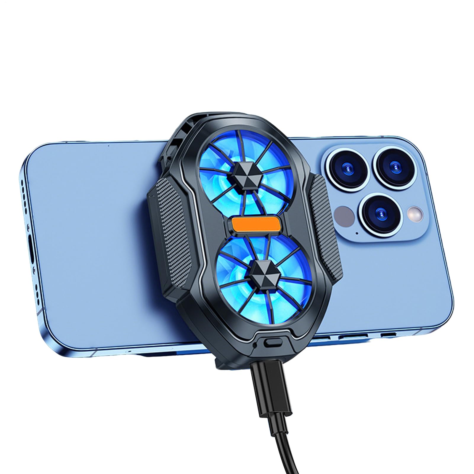 Refroidisseur de Téléphone Portable - Support De Refroidissement Mobile À Fixation Par Pince Avec Double Ventilation | Outil Dissipation Thermique Smartphone Pour Jeux Vidéo, Films Et