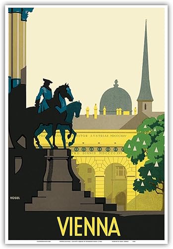 Miniatura 5 de Viena Austria - Joseph's Square (Josefsplatz) - Póster de viaje vintage por Hermann Kosel c.1936 - Impresión artística maestra de 9 x 12 pulgadas