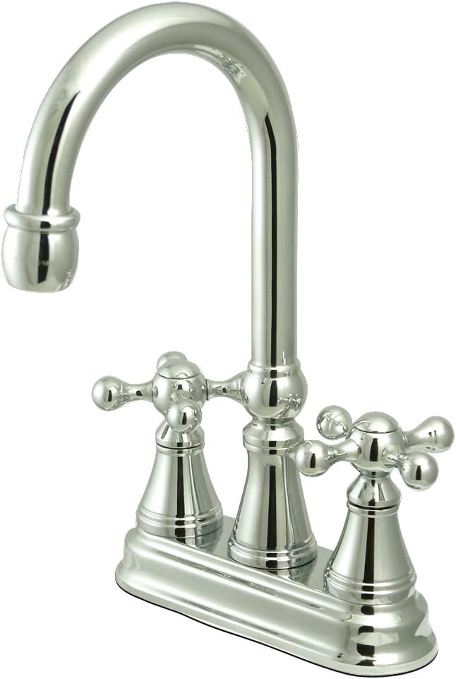 Kingston Brass KS2491KX+ Centerset Bar Faucet without Pop-Up, 4", Polished Chrome Finish
