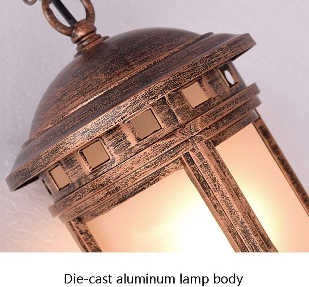 Zewnętrzne lampy wiszące matowe szkło przeciwdeszczowe oświetlenie sufitowe E27 wodoodporny żyrandol, wisząca lampa sufitowa