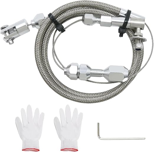 A-Premium 24" Universal Adjustable Throttle Cable - Braided