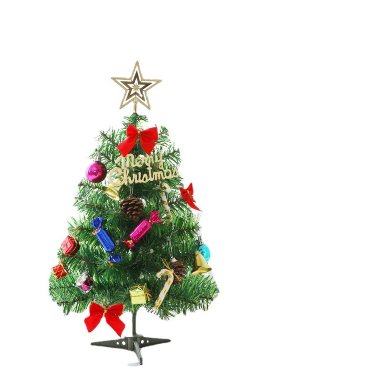 50cm Mini, Artificial Christmas Tree Candy Pinecone DIY Easy Installation Desktop Christmas Tree Multi Scene LED String Lights (Batteries Not Included)