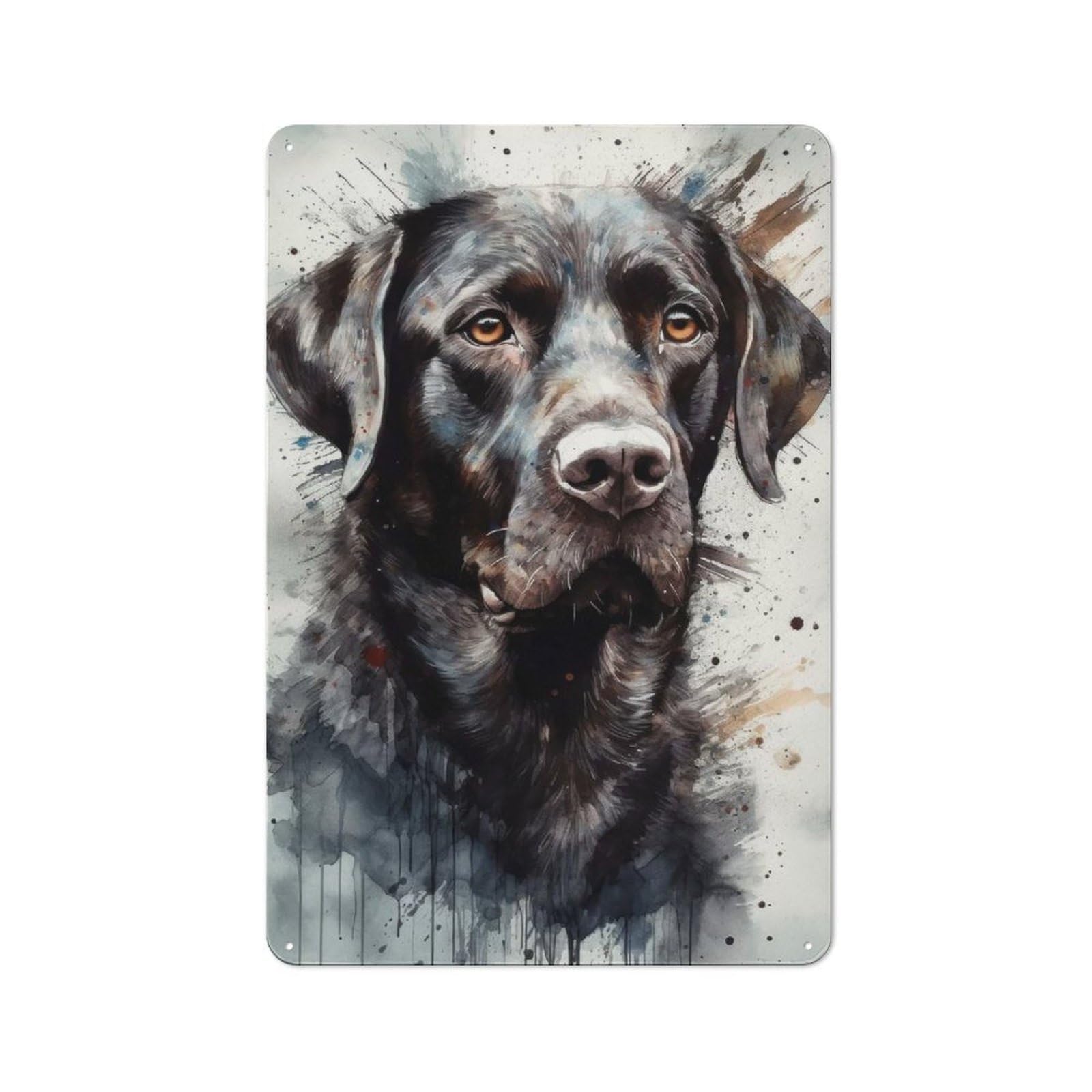 Junmoney Labrador Retriever Dog Retro Metal Plaque 30X20cm For Dining Room Or Kitchen, For Kitchen, Dining Room And Home Bar Wall Decor