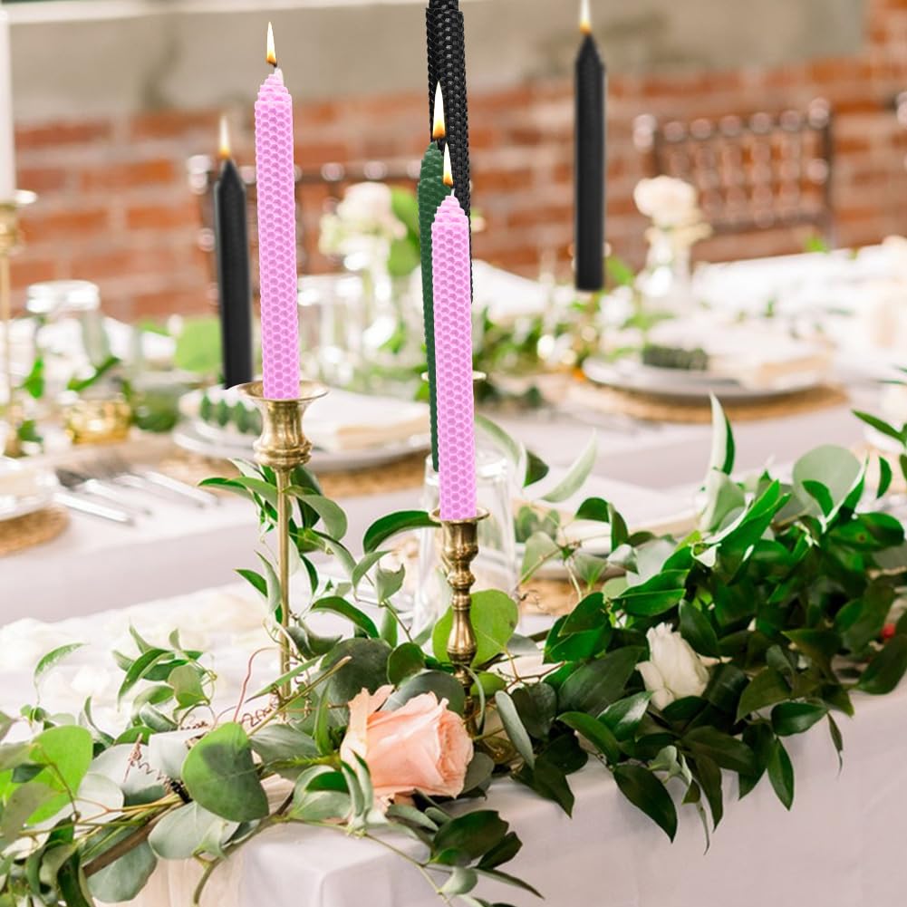 12 Pezzi Fogli di Cera D'api per Candele, 12 Colori Lastre Cera per Candele Fai Da Te, con Stoppino, Kit per Candele Fai da Te, Lavoretti Creativi per Bambini e Adulti