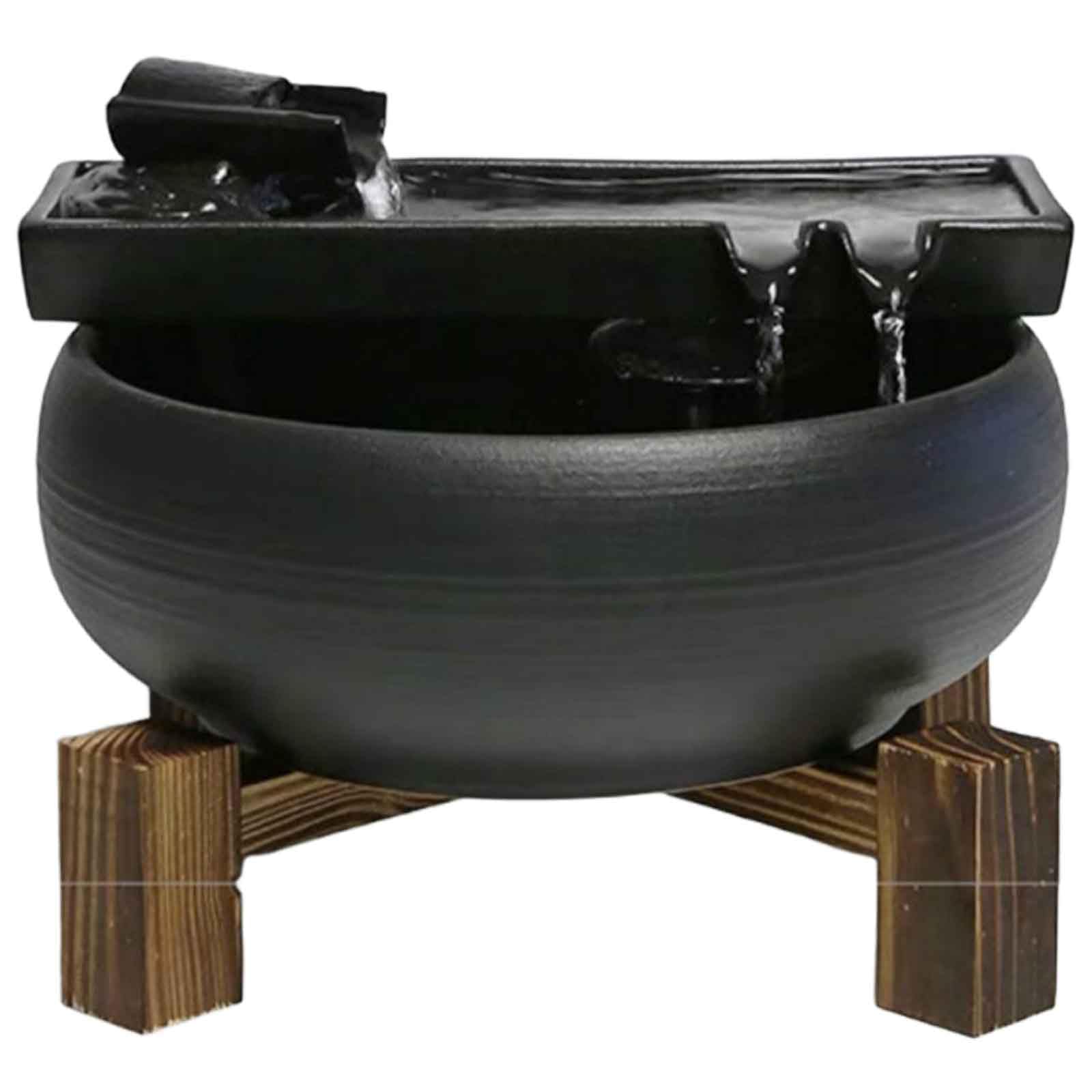 desktop fountain, Tabletop Fountain Indoor Waterfall Meditation Office Relaxing Ambiance for Home and Décor(A~large)