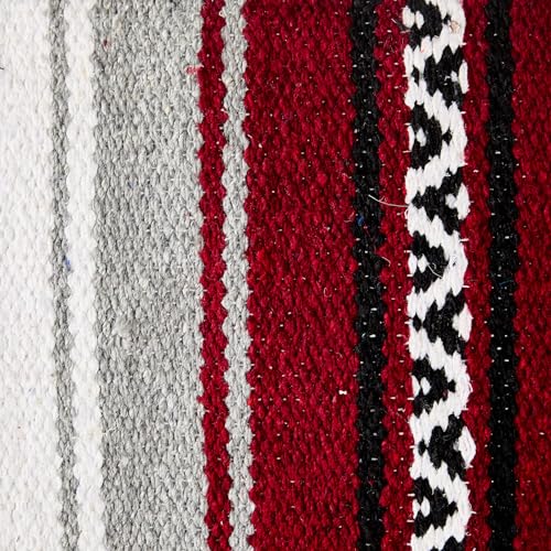 Mayatex Maroon Hogan Acrylic Blend 30x60 Saddle Blanket - Thumbnail 3