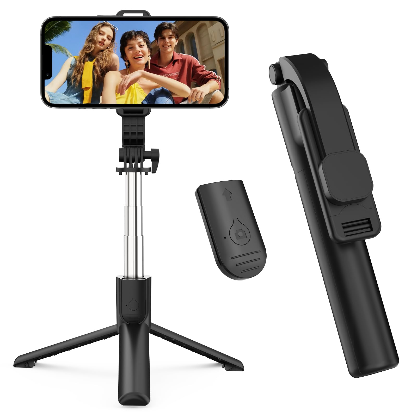 MOLEKSDAL Tripod 37-inch Telescopic Selfie Stick Features Wireless Remote Control and 360 Rotation Ideal for Travel vlogging Outdoor