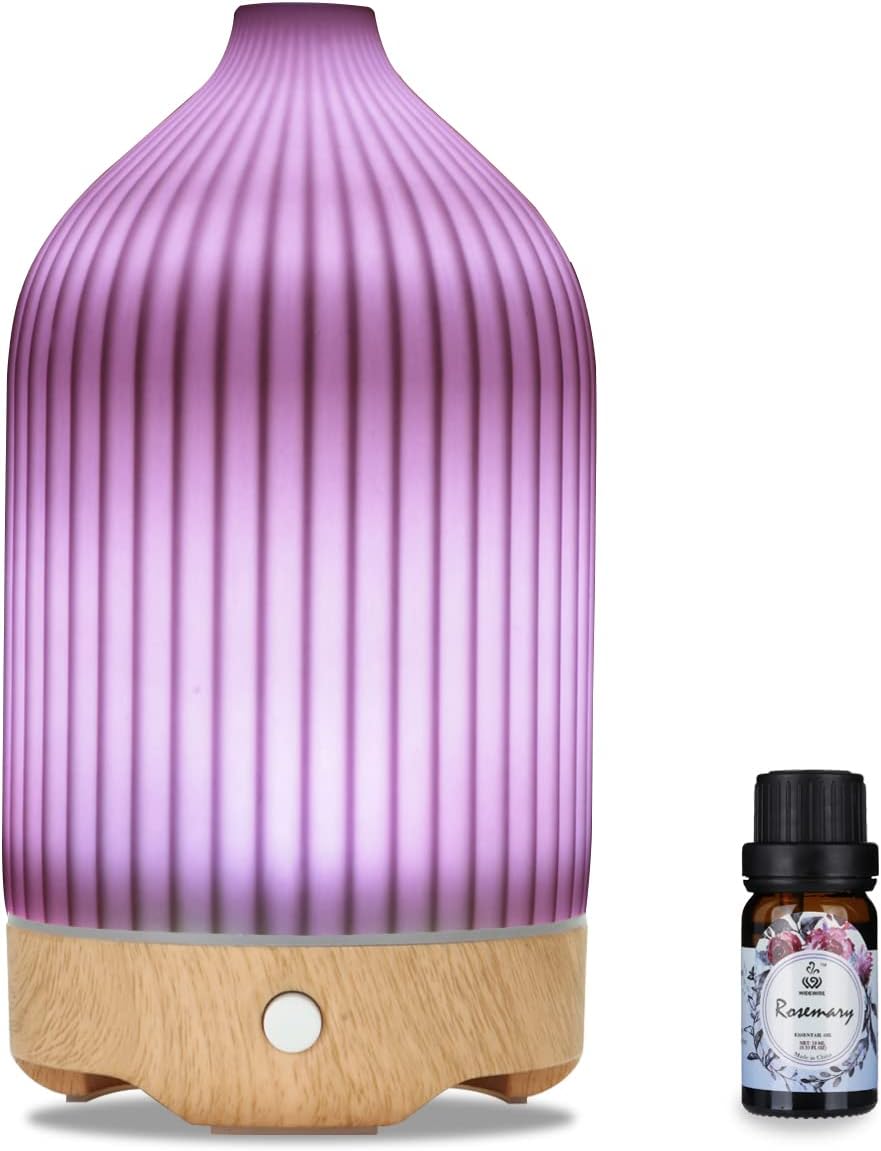 Ceramic Hand Crafted 120ml Essential Oil Diffuser, Ultrasonic Aroma Humidifier Cool Mist Humidifier Air Purify (1 Bottle Free Oil Included)