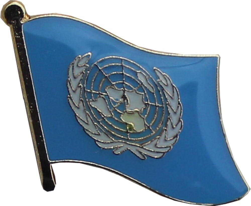 United Nations Flag Die-struck Metal Lapel Pin with Butterfly Clasp Closure
