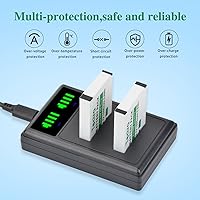 Vista 6 de Tectra 2 baterías EN-EL12 de alta capacidad y cargador dual LED para Nikon Coolpix AW100 AW110 AW120 AW130 A1000 B600 W300 A900 S6300 S8100 S8200