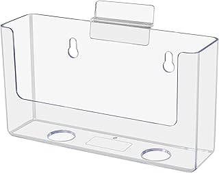 Marketing Holders 12 Pack Slatwall Postcard Bin for 6 Inch Printed Literature and Advertisements in Libraries and Convenience Stores Space Saving Booklet Clear Acrylic Display Organizer