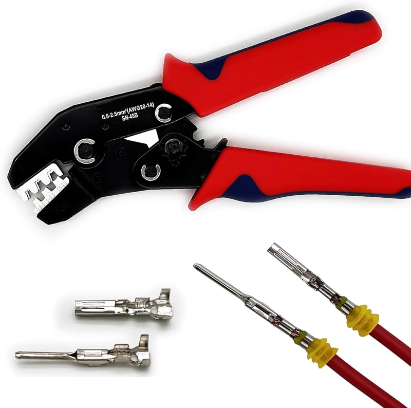 Electrical Crimping Tool with Ratchet, Ratcheting Wire Crimper Tool