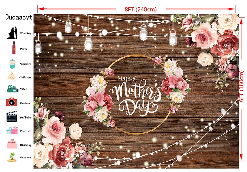 D?vt 6x8ft Valentine Background Mother's Day Backdrop Photography Vintage Wood...