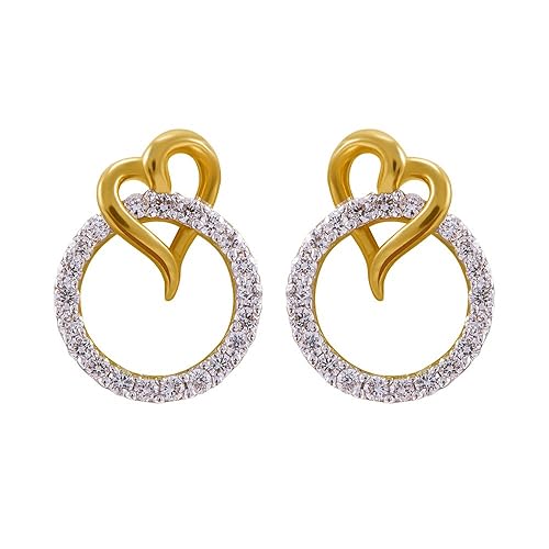 18k Yellow Gold and Diamond Stud Earrings