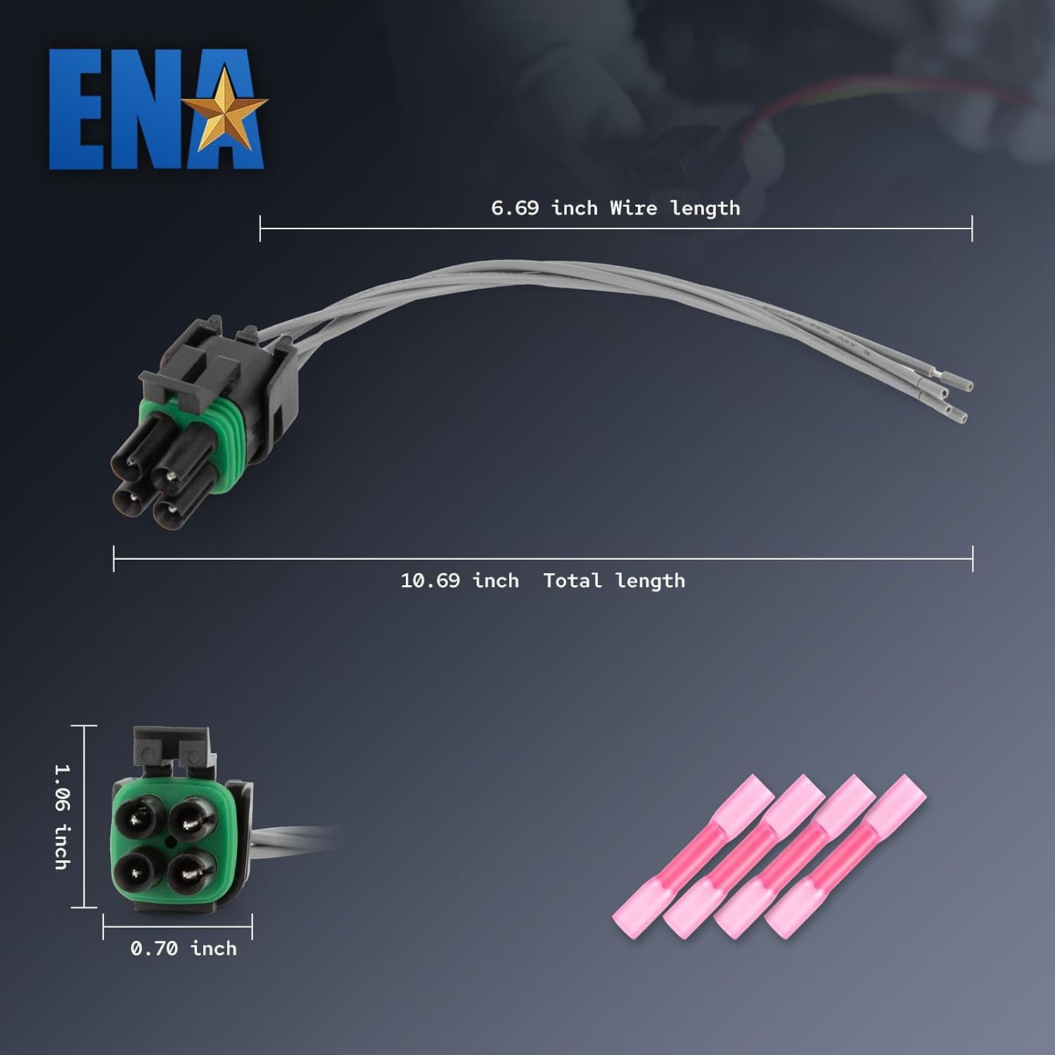 ENA 4-Way Male IAC Idle Air Control Valve Connector PT127 Multi-Purpose Pigtail Compatible with 85-95 Chevy GMC Pontiac Cadillac Oldsmobile C1500 5.0L 5.7L 6.5L V6 V8 Replacement for 12085506 S555