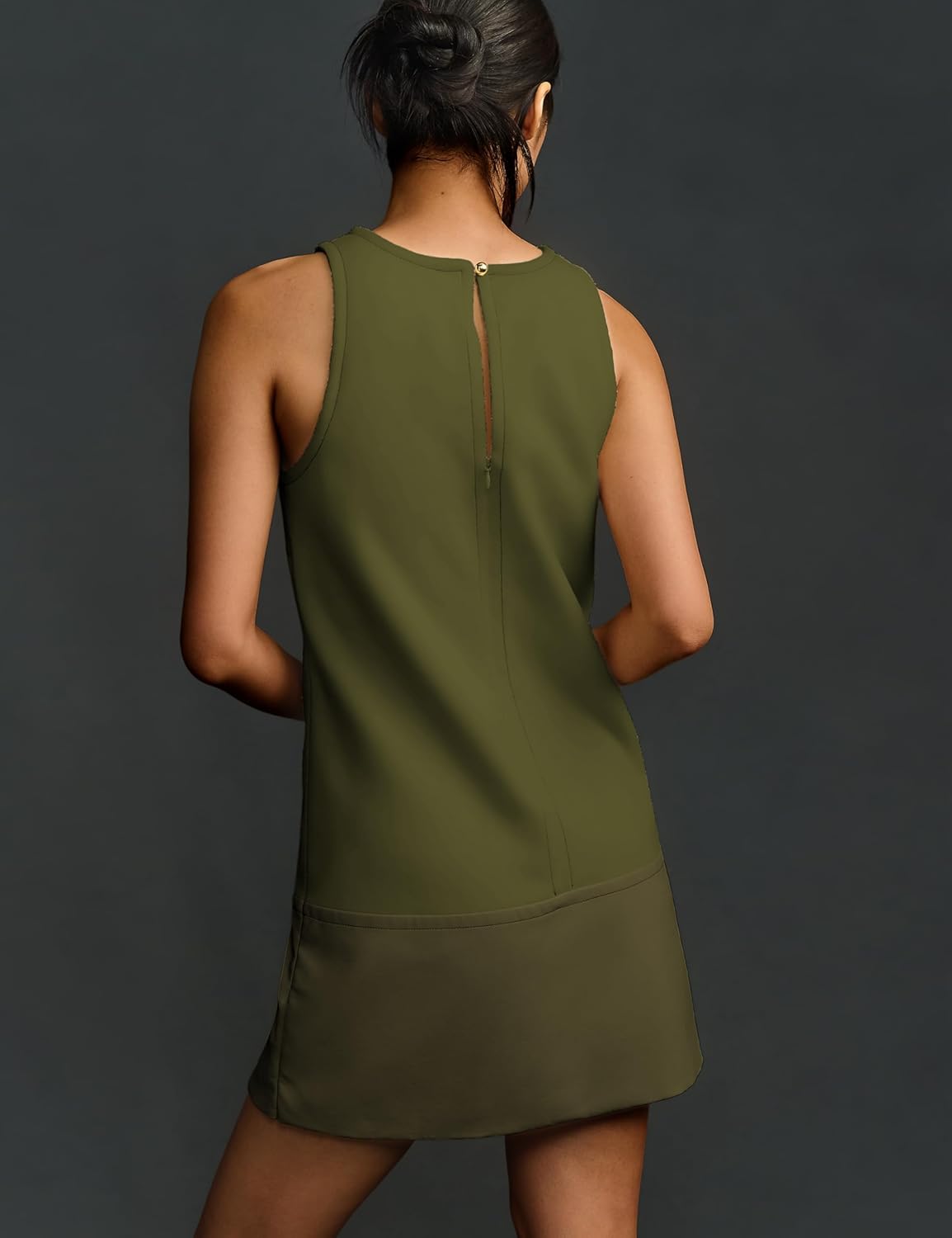 Sleeveless Mini Dress for Women 2025 Fall Casual Beach Crew Neck Zip Up Tank Dresses - Image 3