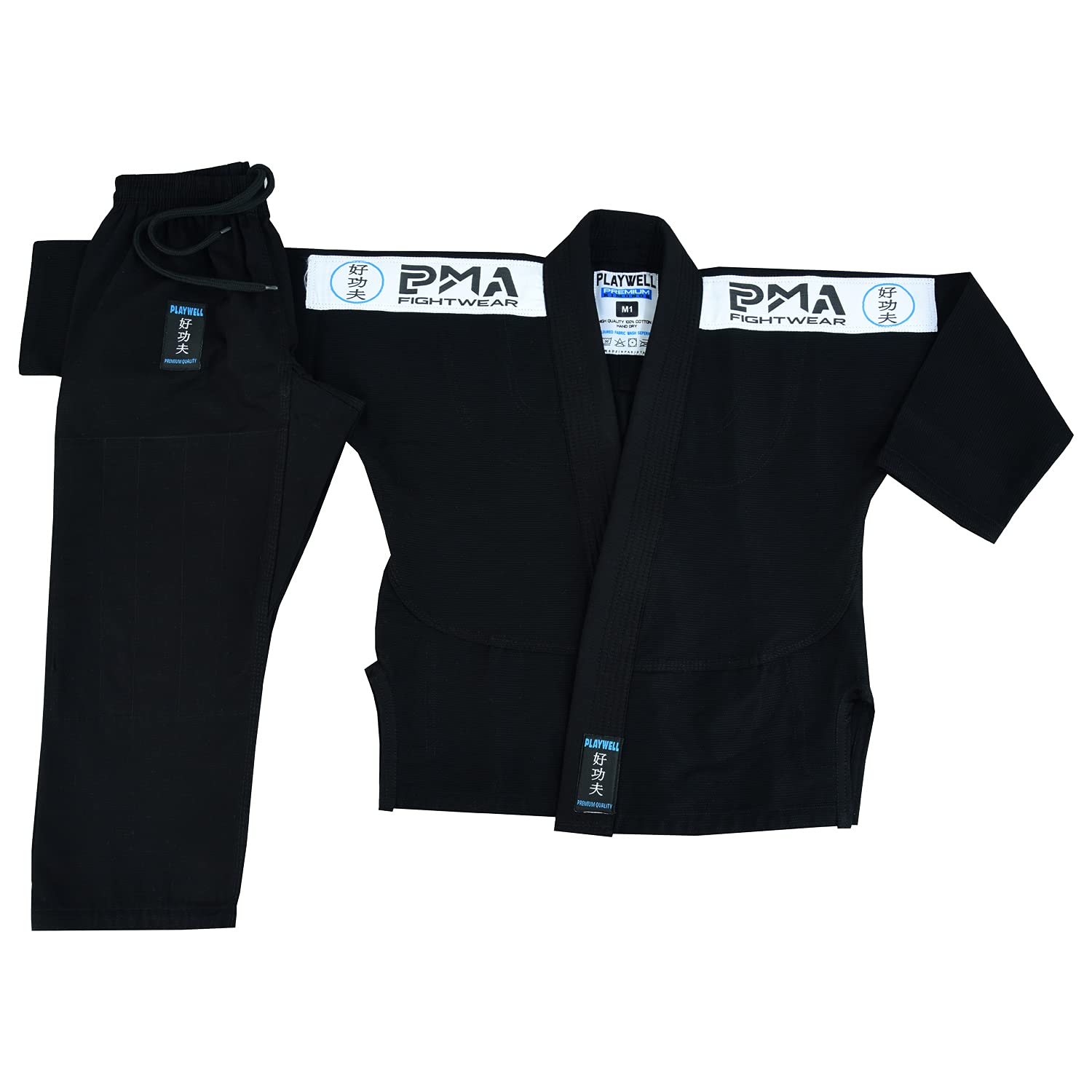 Childrens Elite BJJ Gi Pearl Weave Jiu Jitsu Uniform - Black (M00)