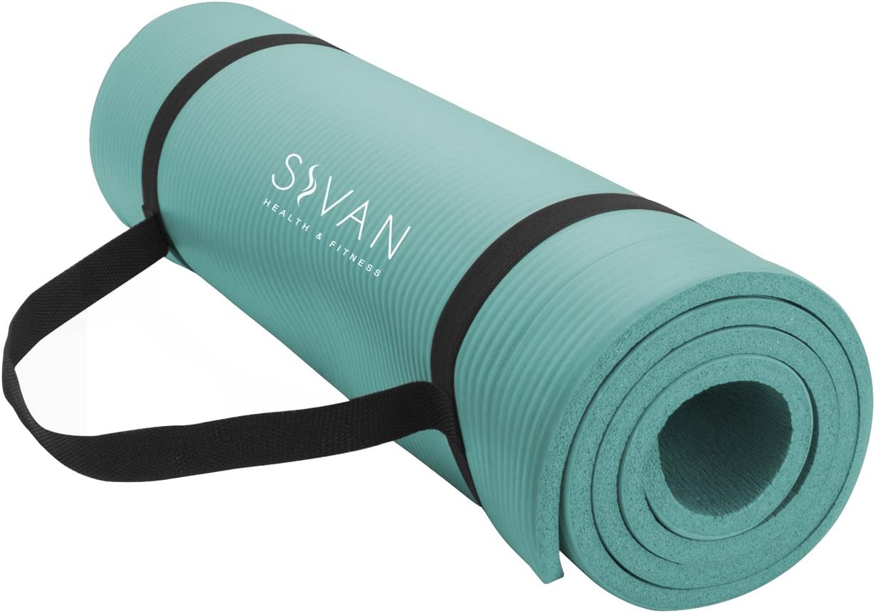 Sivan Health And Fitness 1/2-Inch Extra Thick 71-Inch Long NBR Comfort Foam Yoga Mat for Exercise, Yoga, and Pilates
