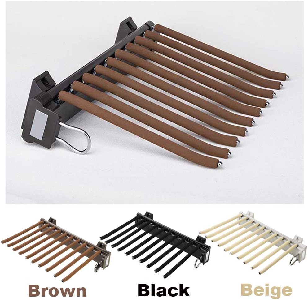 調節可能な引き出し式パンツハンガー - 奥行き48cm、幅37cmのオープンエンドズボンラック - 省スペースクローゼットオーガナイ