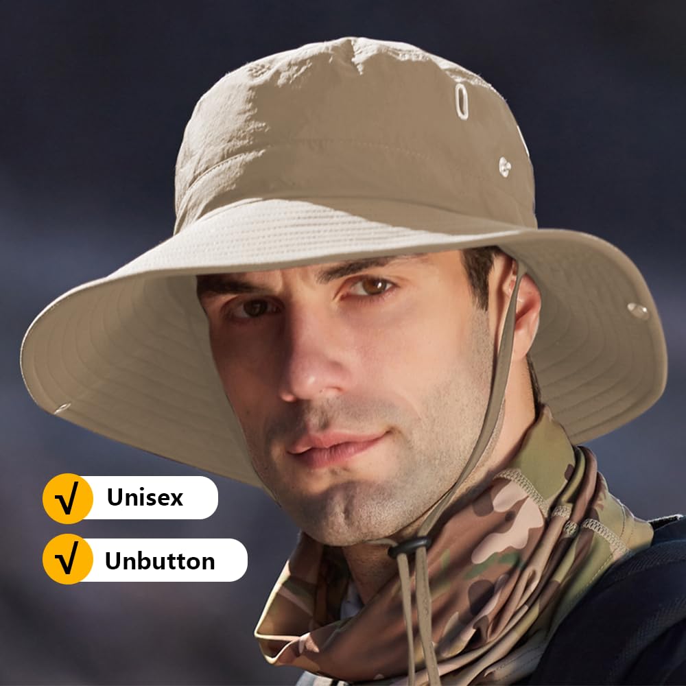 Sombrero de Sol para Mujer Sombrero Al Aire Libre UV Protección Verano Gorro de Pescador para Playa Senderismo Safari Playa de ala Ancha 54-59CM（#1）