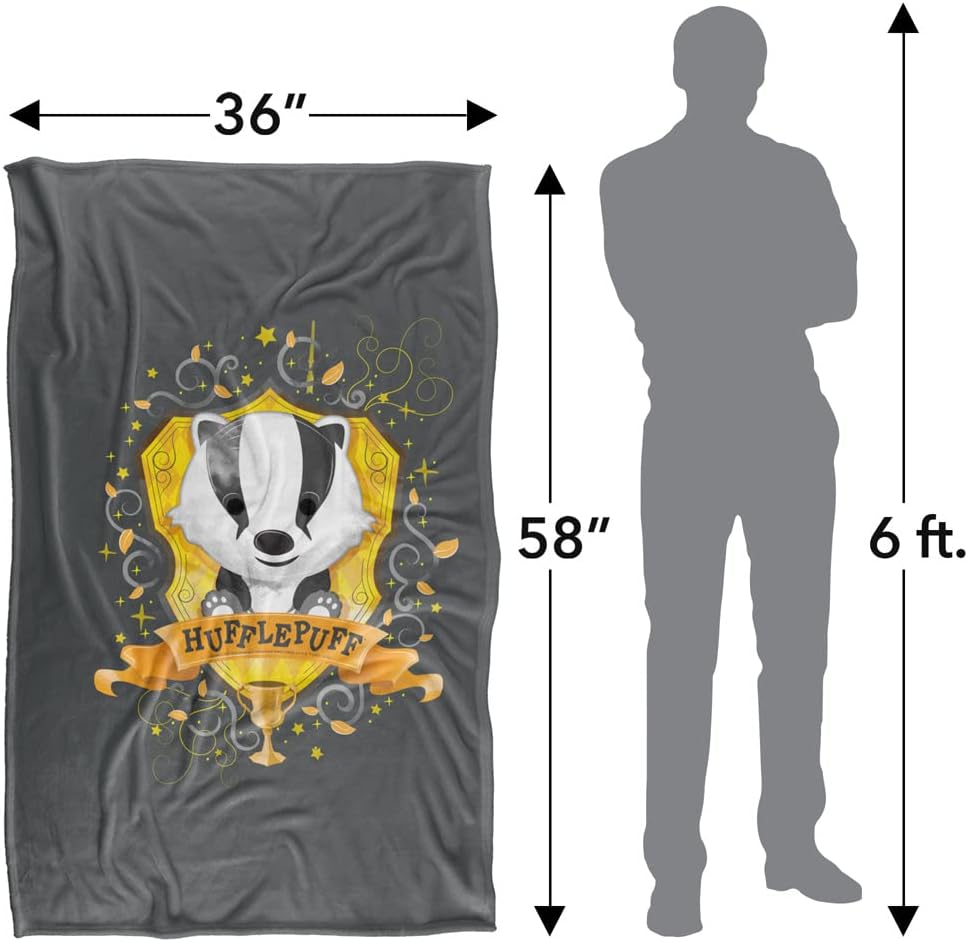 Harry Potter Watercolor Hufflepuff Crest Silky Touch Super Soft Throw Blanket 36" x 58"