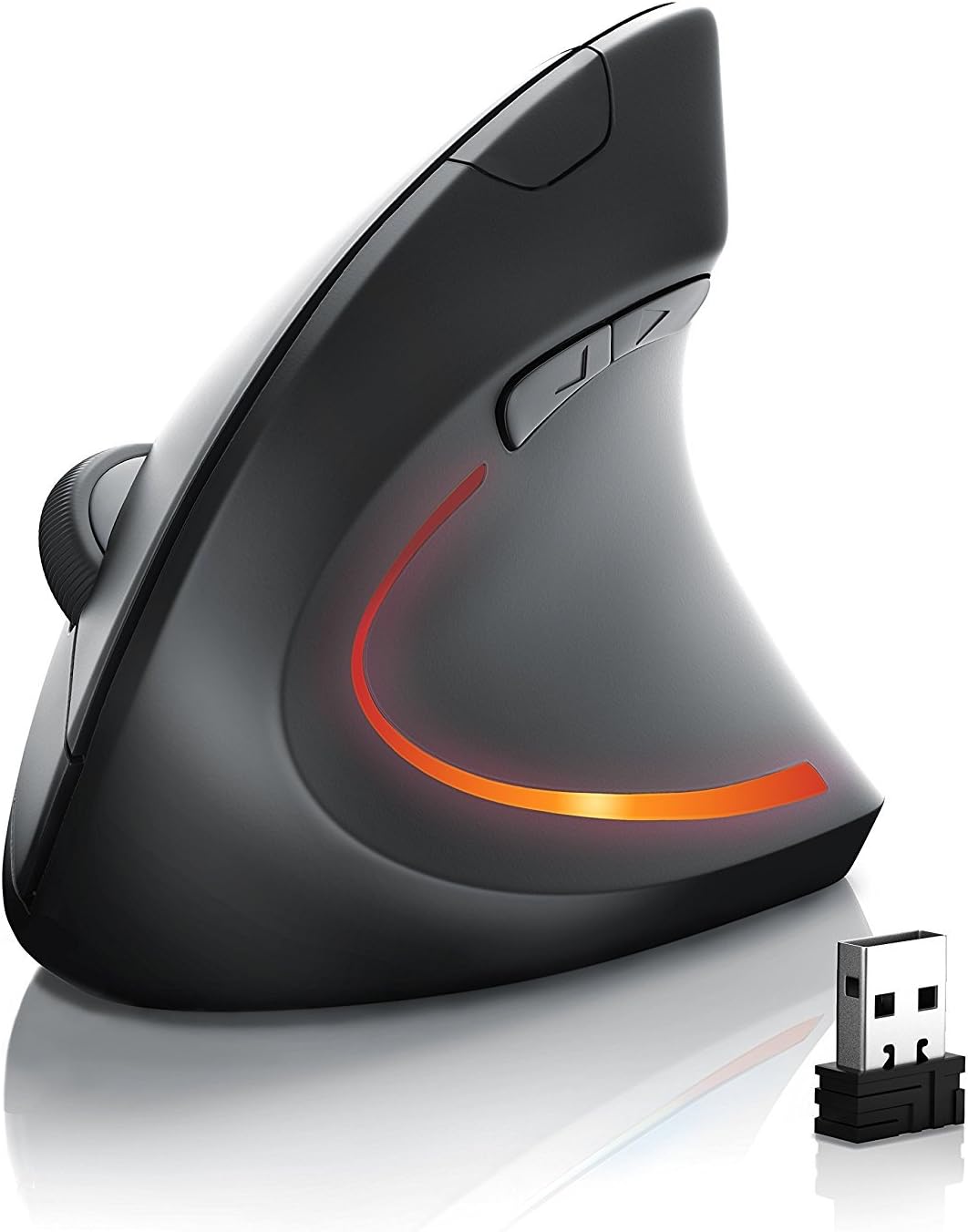 Ergonomic Wireless Mouse,Vertical Gaming Mouse -Ergonomic design - Prevention of mouse arm -Tennis elbow (RSI syndrome),3 Adjustable DPI 2400/1600/1200 Levels for Laptop, PC,Desktop, Notebook etc.