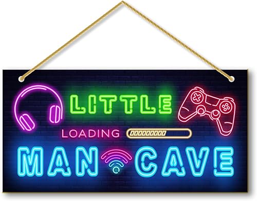 Miniatura 8 de Little Man Cave, decoración de habitación deportiva para niños, letrero de madera para puerta de bebé, decoración de pared para habitación de bebé,