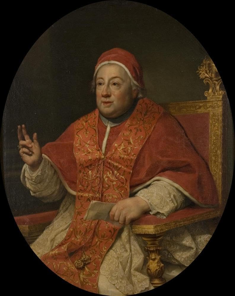 Anton Raphael Mengs 20x24 Black Modern Framed Art Print Titled: The Pope Clemens Xiii