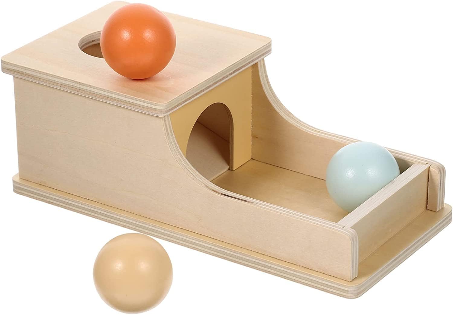 Amazon.co.jp Montessori Object Permanence Box, Montessori Toys, Wooden