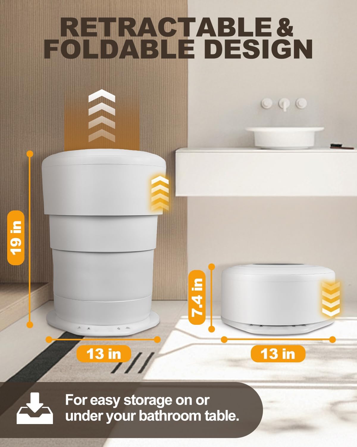 towel warmer bucket, foldable 23l large towel warmer for bathroom with remote, auto shut off, fits up to two 40"x70" oversized towels, bathrobes, blankets, gifts for men, women, mom, dad