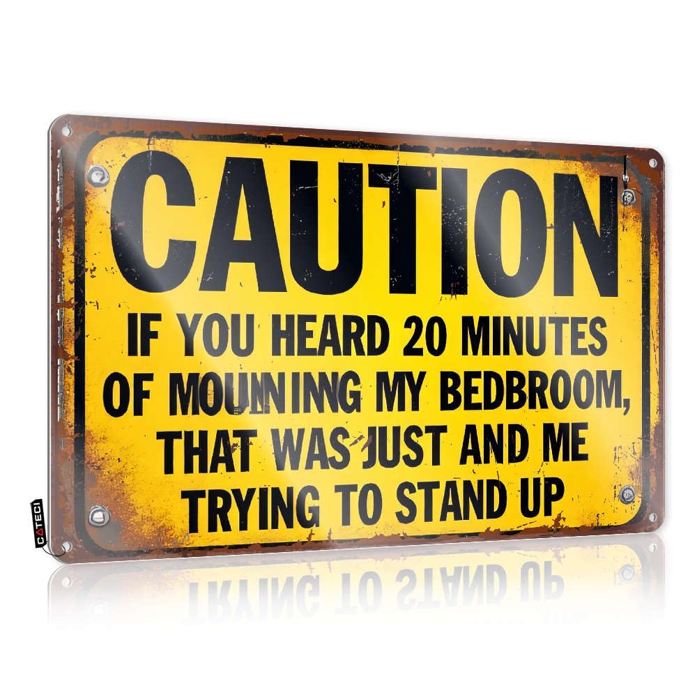 Fzfn Colour Caution If You Heard 20 Minutes Of Mourning My Bedroom Funny Office Decor Room Hanging | New Farmhouse Signs Essentials Vintage Metal Wall Decor(30X40cm)
