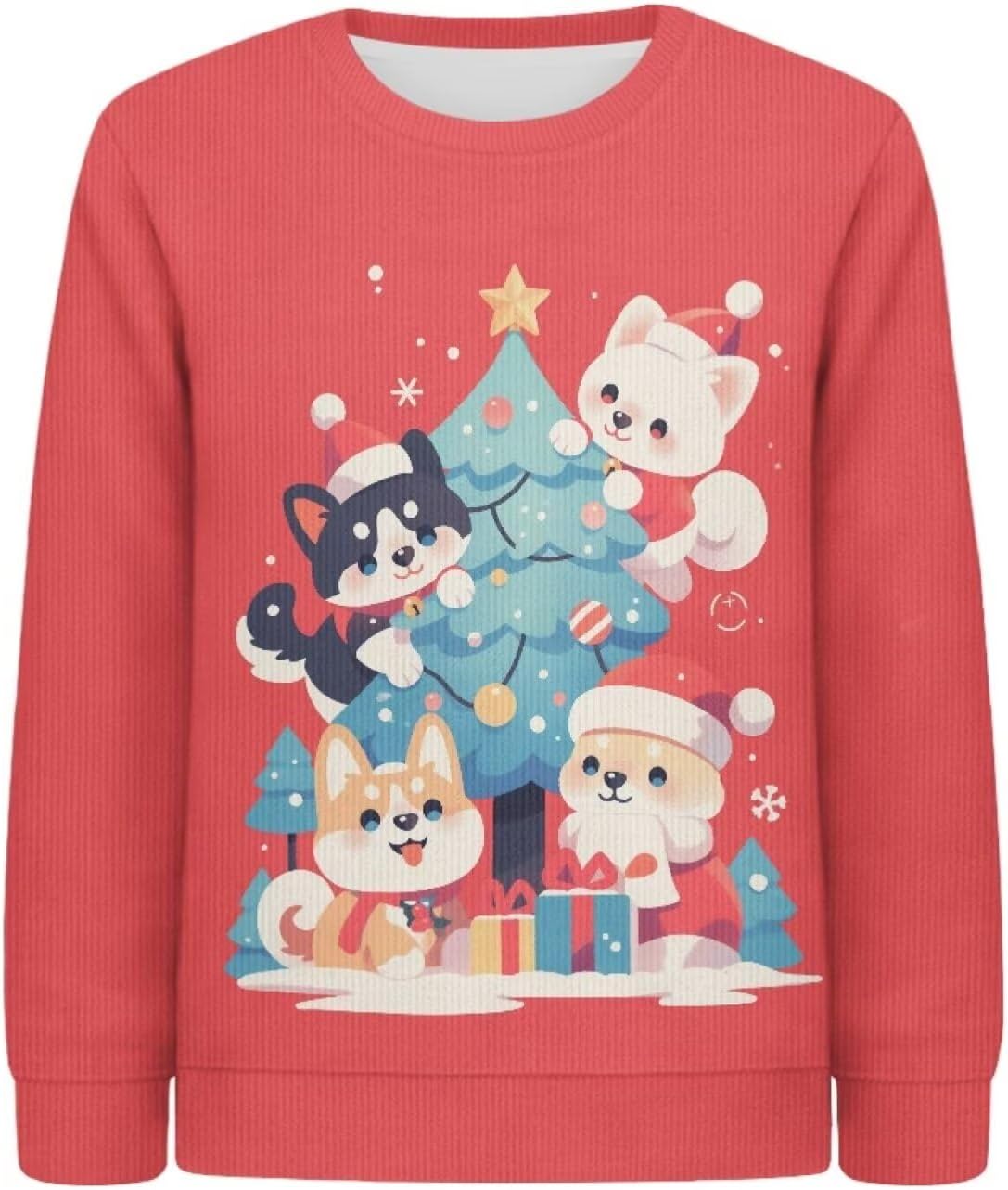 Christmas Girl Sweater 2024 Trendy Pullover Tops Relaxed Simple Fit Pullover Boy Sweatshirt Easy to Put on Take Off