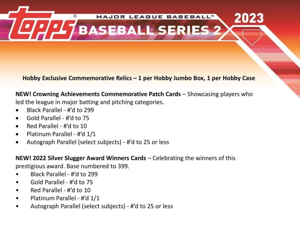 2023 Topps Series 2 Baseball Hobby Box (24 Packs/14 Cards: 1
