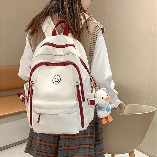 Miniatura 5 de Teclado Mochila Kawaii con accesorios lindos, bolsas ligeras para portátil, impermeable, casual, para viajes, Rojo -, Mochilas Daypack
