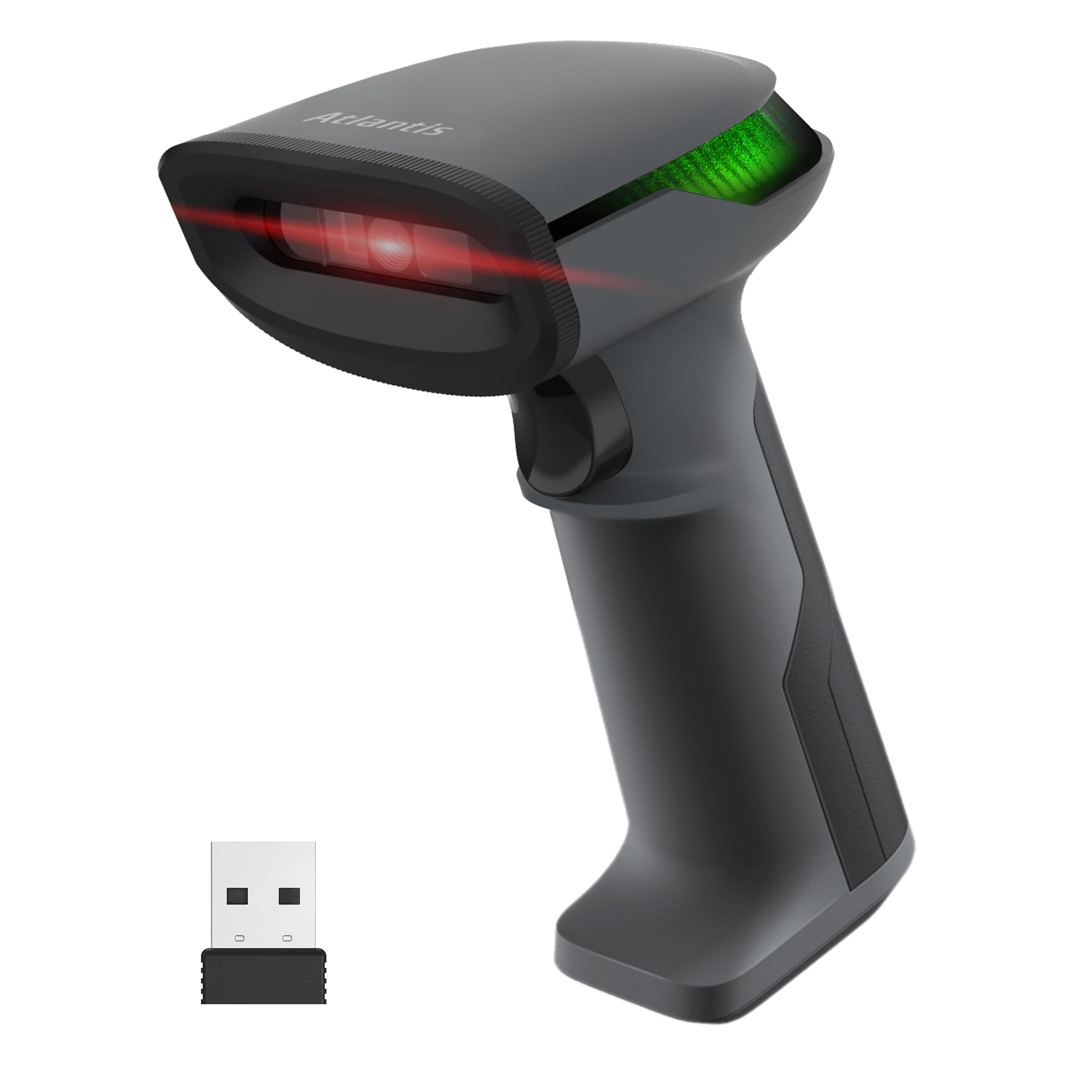 Atlantis A08-LD230P-2D-W Lettore Codici a Barre Barcode reader scanner Wireless 1D e 2D Ottico Prof (640x480), 60 fps, legge da smartphone e display, codice farmaceutico, collegamento USB,guida rapida