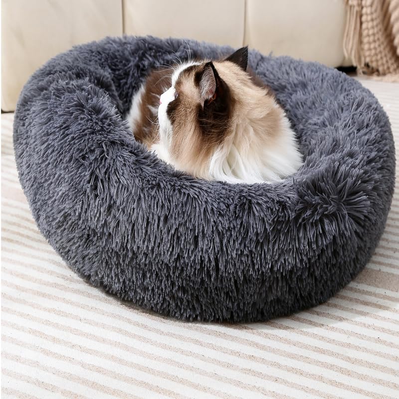 Fhodigogo Hundebetten Katzenbetten Hundebett Kleine Hunde Hundebett Rund Hund Donut Kuschelkissen Für Katzen Hundesofa Für Kleine Bett Katzenbett Bett (Anzug Für 3KG)