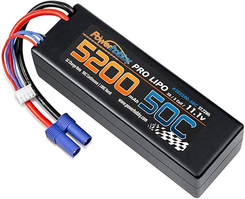 Miniatura 2 de PowerHobby 3S 11.1V 5200mAh 50C Lipo Batería Hardcase w EC5 Plug 3-Cell Compatible con Vaterra ECX ProBoat Losi
