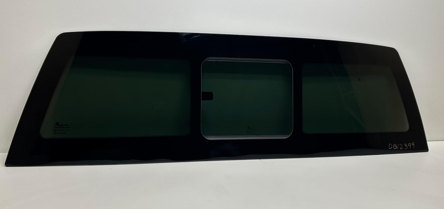 Rear Manual Sliding Window Compatible with Ford F150 (2015-2025) Non-Heated Factory Dark Tinted Flush Mount