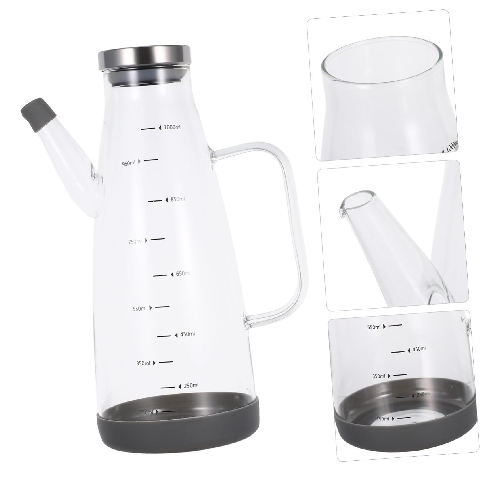 PRETYZOOM 2 Piezas Dispensador de vinagre de cocina botella de dispensador de aderezo de ensalada botella de llovizna de aceite jarra de aceite de oliva aleación de aluminio Transparente
