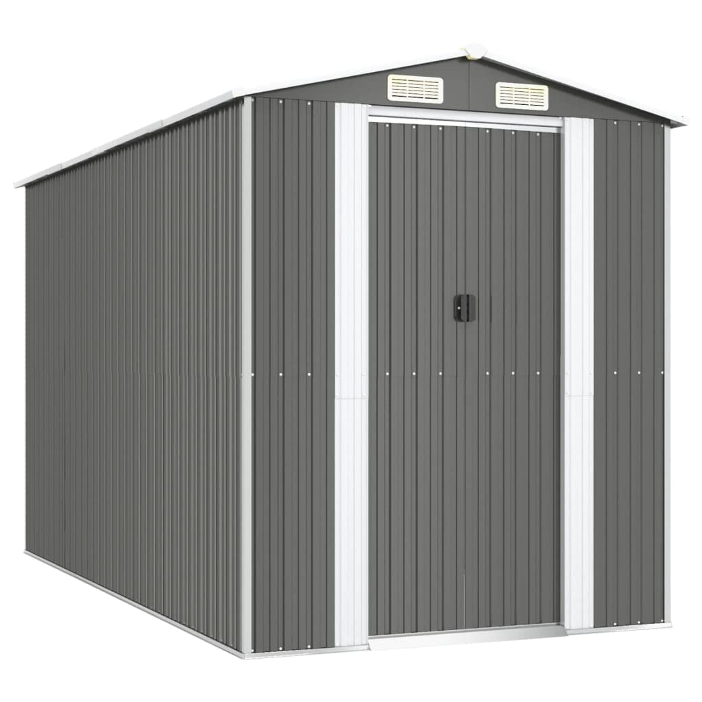 Générique Abri de Jardin Gris Clair 192x357x223 cm Acier galvanisé,Maison & Jardin,Pelouses & Jardins,Vie en extérieur,Structures extérieures,Cabanes & abris de Jardin,3147440