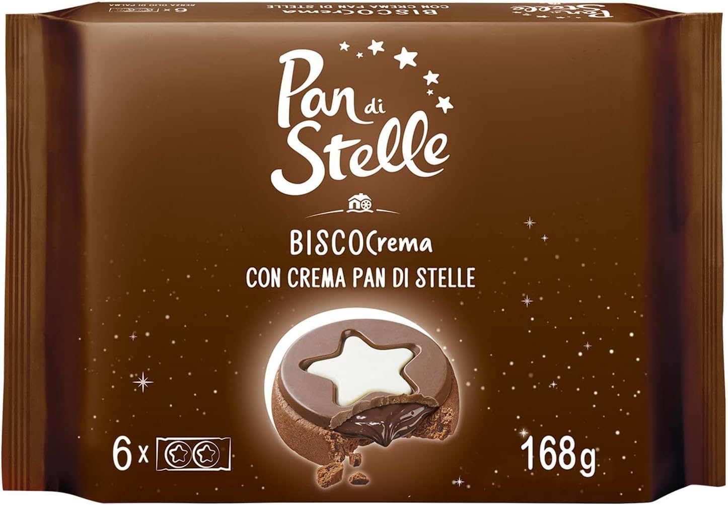 Mulino Bianco BiscoCrema Pan di Stelle (168g) - A Delicious Crunchy Biscuit with All The Creaminess and Unique Taste of Pan di Stelle Spread!